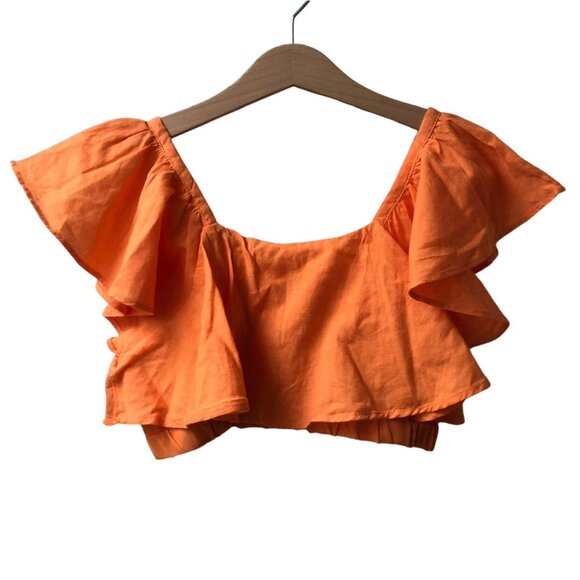 Zara Embroidered Eyelet Crop Top - Picture 2 of 7